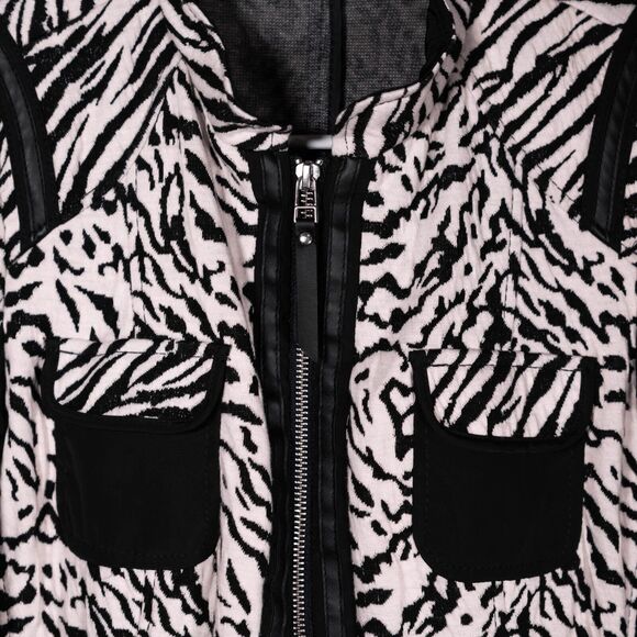 Chico's Women's Jacket Animal Print Stretch Full Zip Mock Neck Pockets 0 US S/4 - Picture 4 of 9